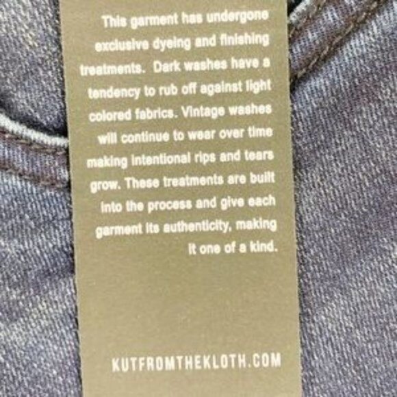 KUT from the Kloth Blue W/ Pink Stripe Raw Hem Ankle Skinny Jeans Size 6 - Picture 16 of 16